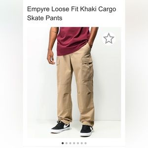 beige/ khaki cargo pants, empyre brand from zumiez